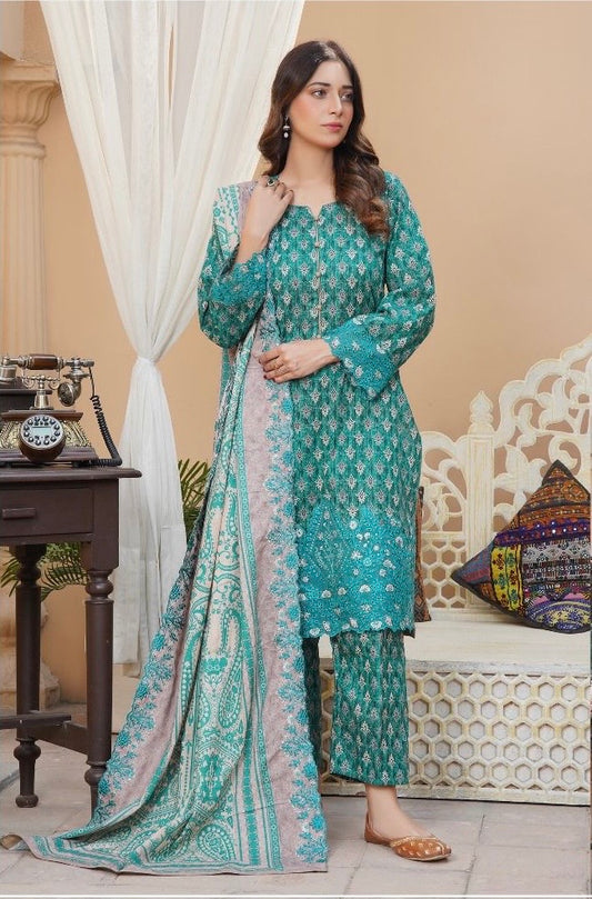 Taana Baana Unstitched Embroidered Khaddar 3-Piece Suit