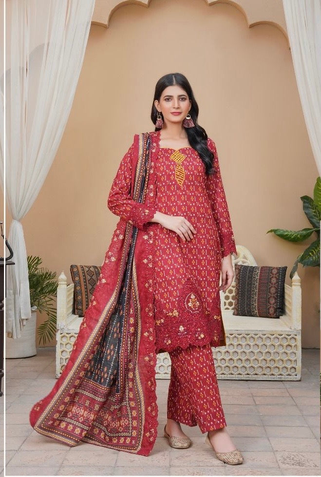 Taana Baana Unstitched Embroidered Khaddar 3-Piece Suit