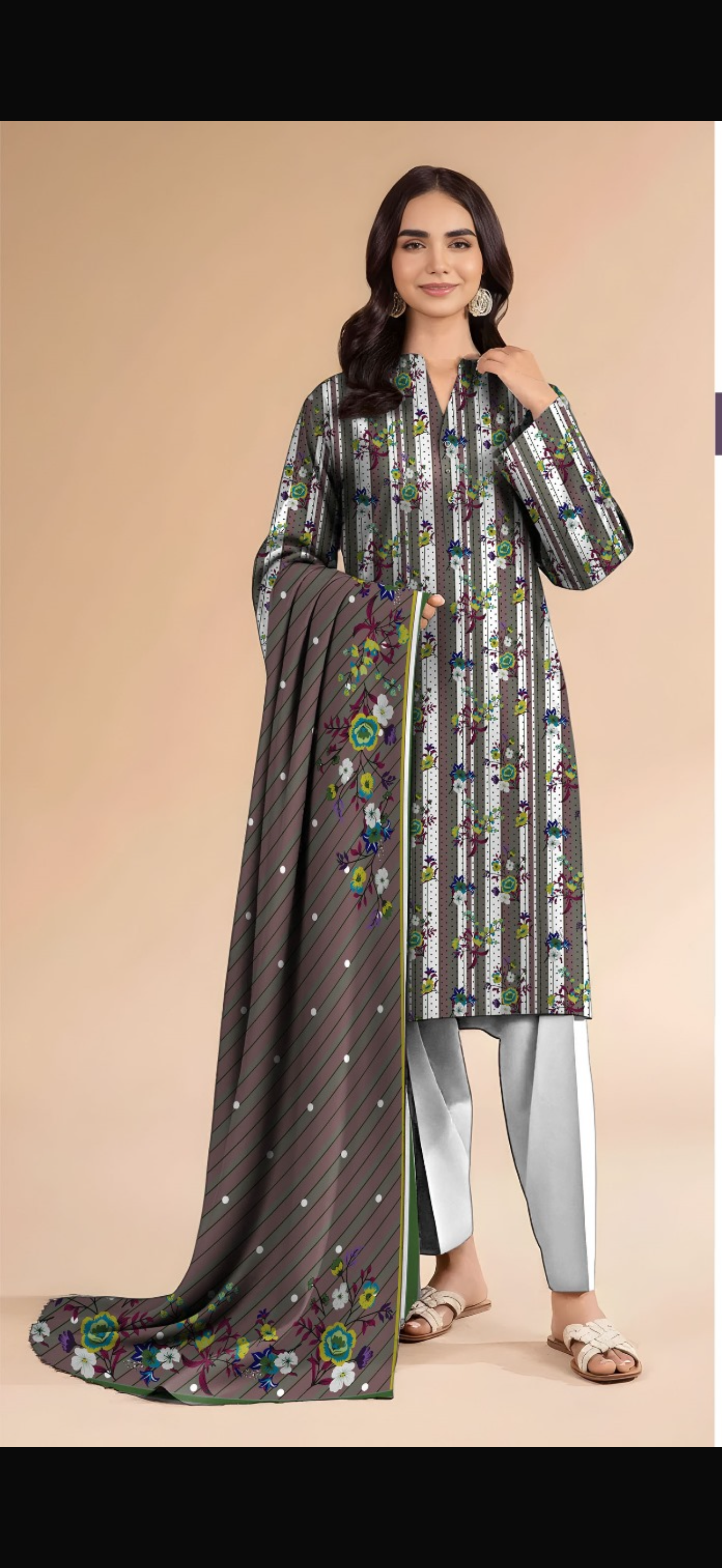 Gul Ahmed Winter 3-Piece Printed Linen