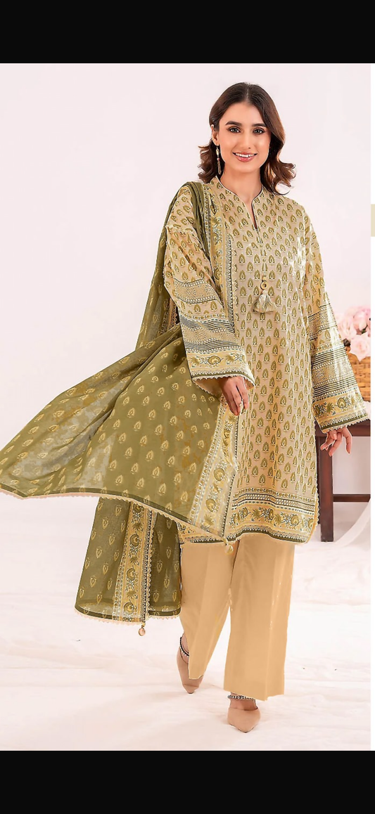 Gul Ahmed Winter 3-Piece Printed Linen