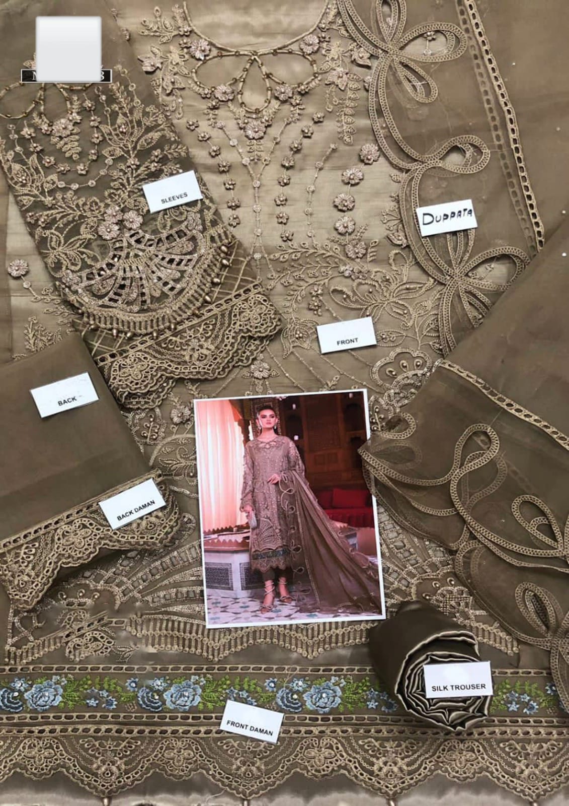 Maria B – 3D Flower & Stone Work Heavy Embroidered