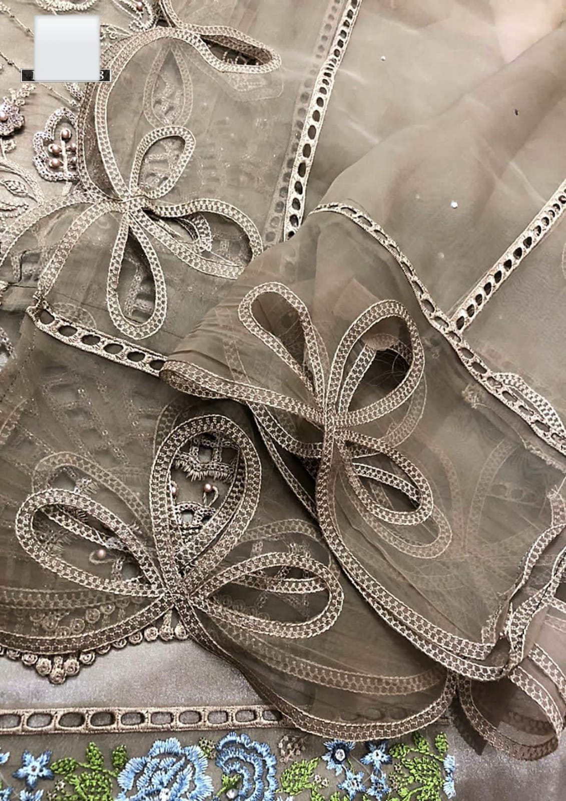 Maria B – 3D Flower & Stone Work Heavy Embroidered