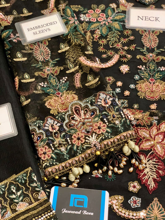 Baroque – Heavy Embroidered Formal Bridal  Net Silk